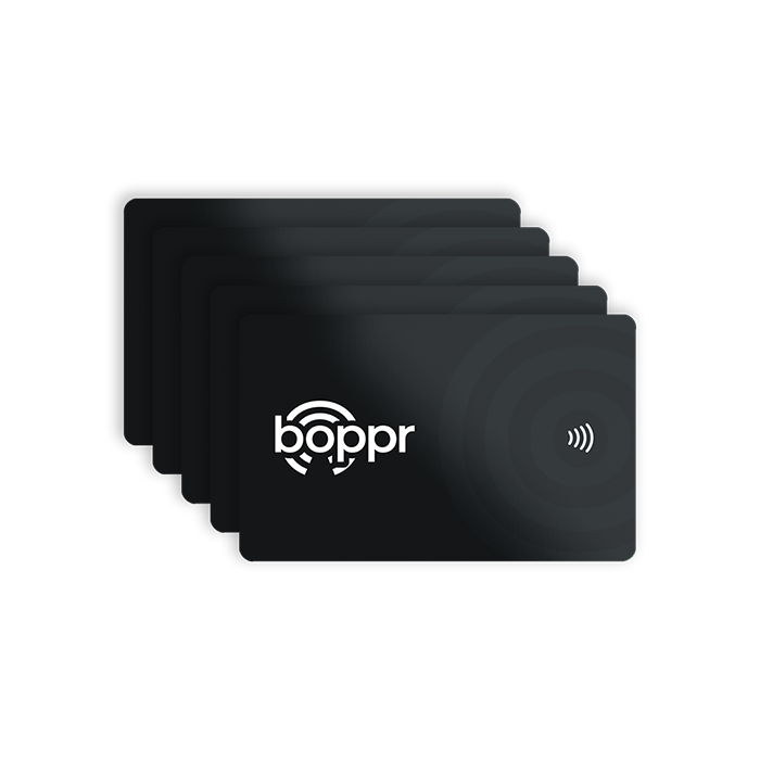 Boppr Black Card- 5 Pack, The Smart Digital Business Card